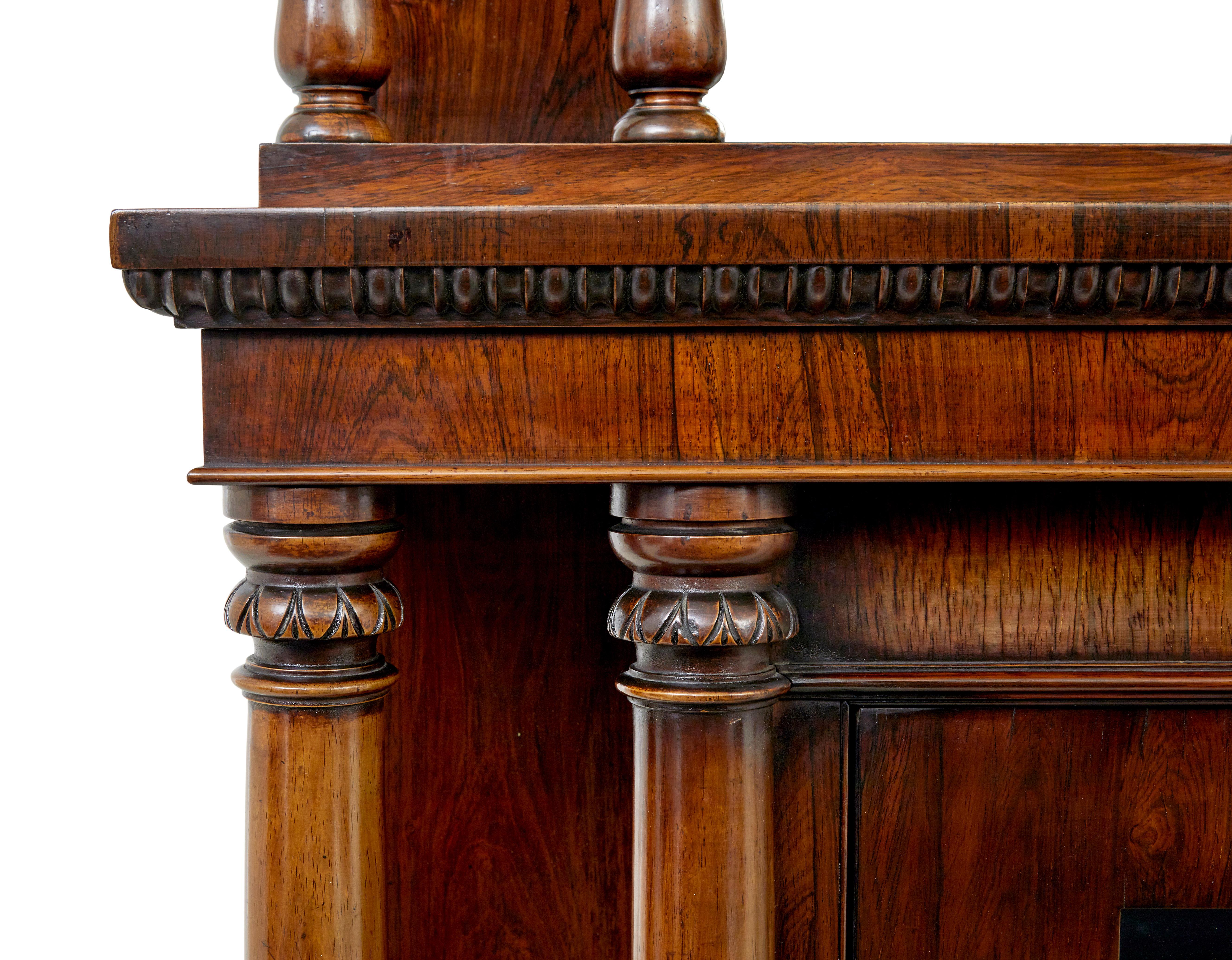 Mid 19th century palisander mirrored chiffionier In Good Condition For Sale In Debenham, Suffolk