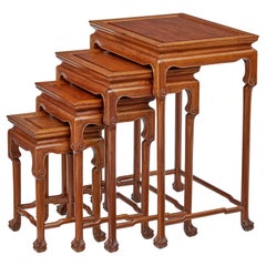 Set 4 hardwood nest of tables by mayfair and company