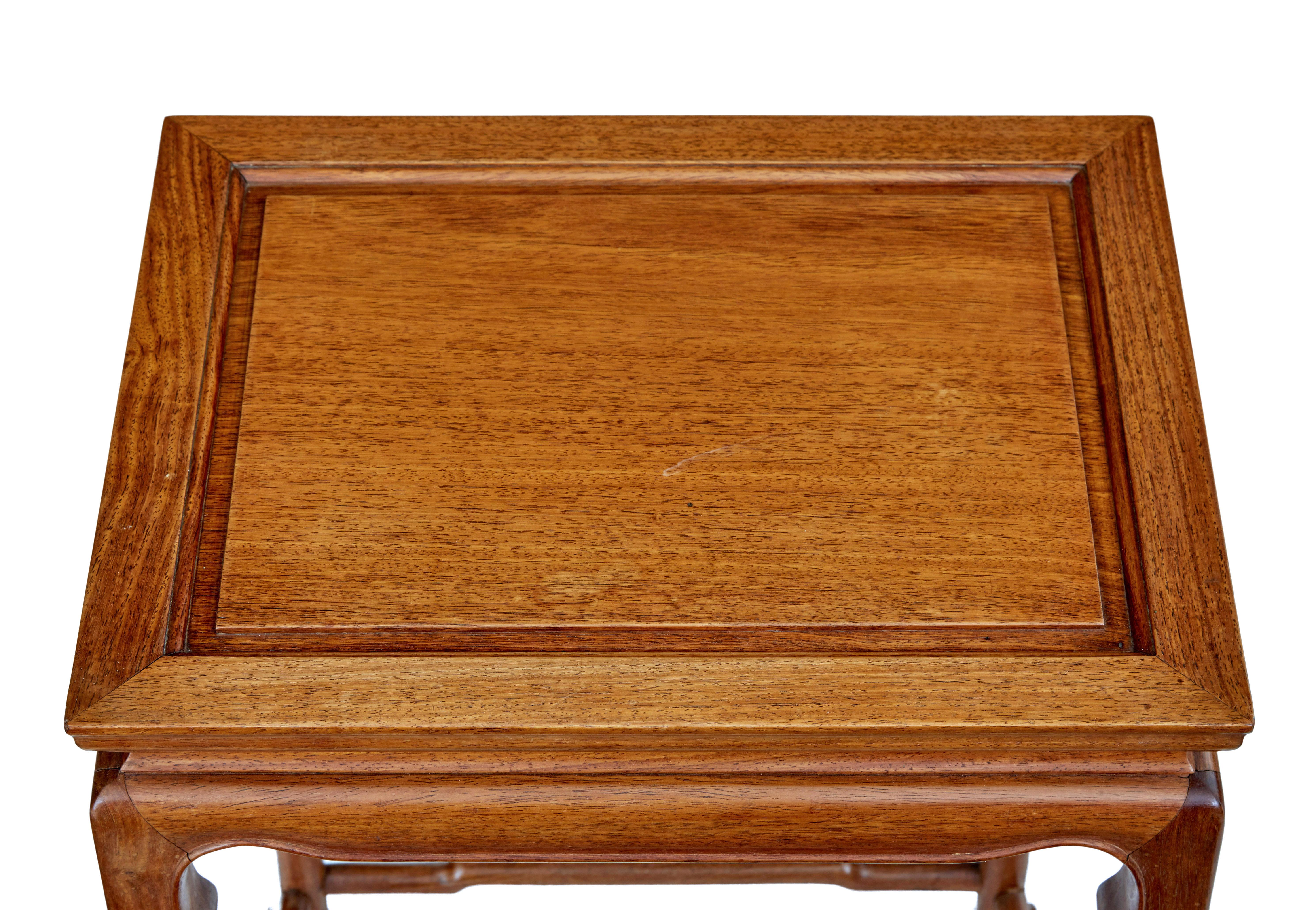 20th Century Set 4 hardwood nest of tables by mayfair and company For Sale