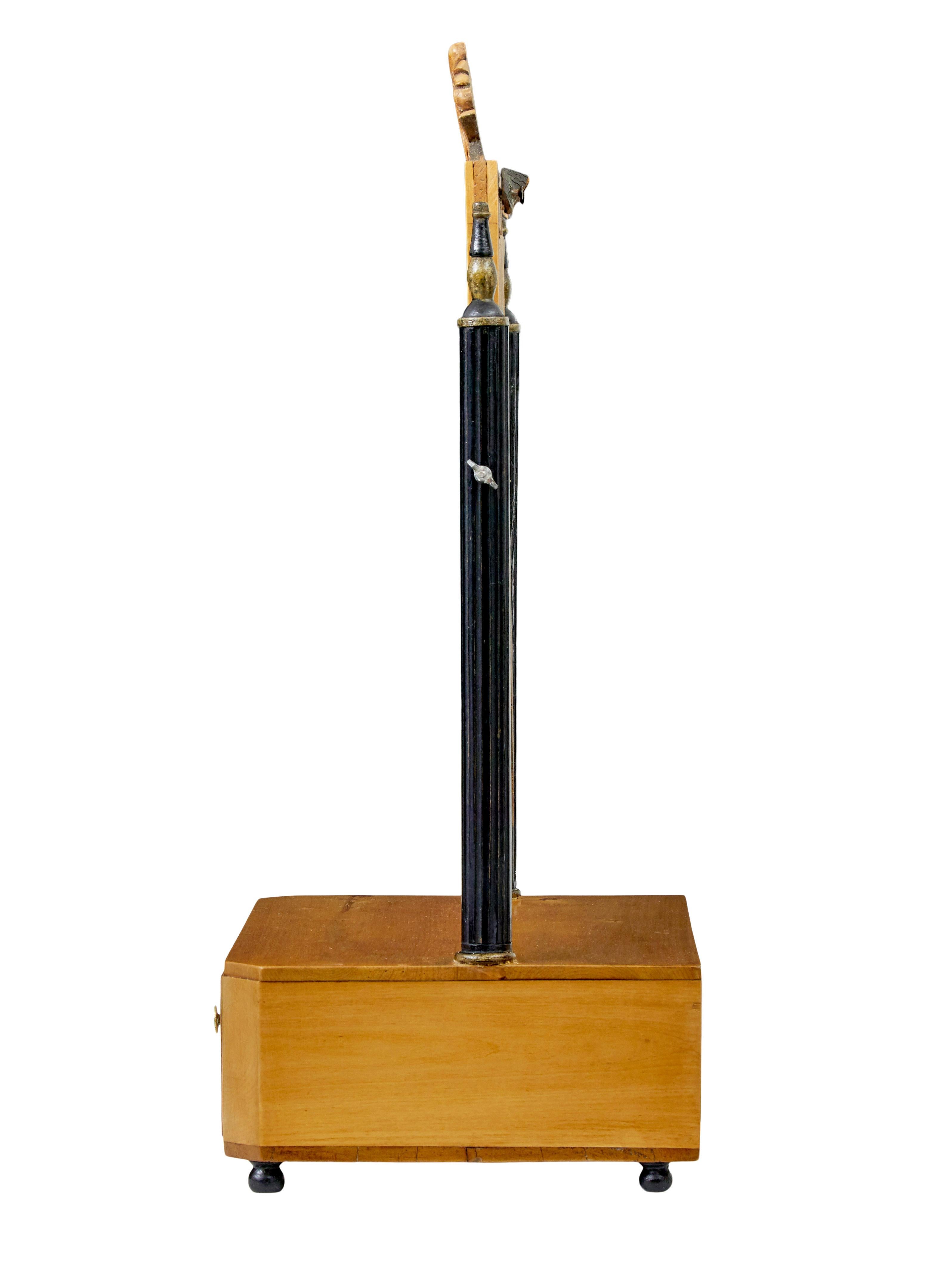 Ebonized 19th century Swedish birch vanity mirror For Sale