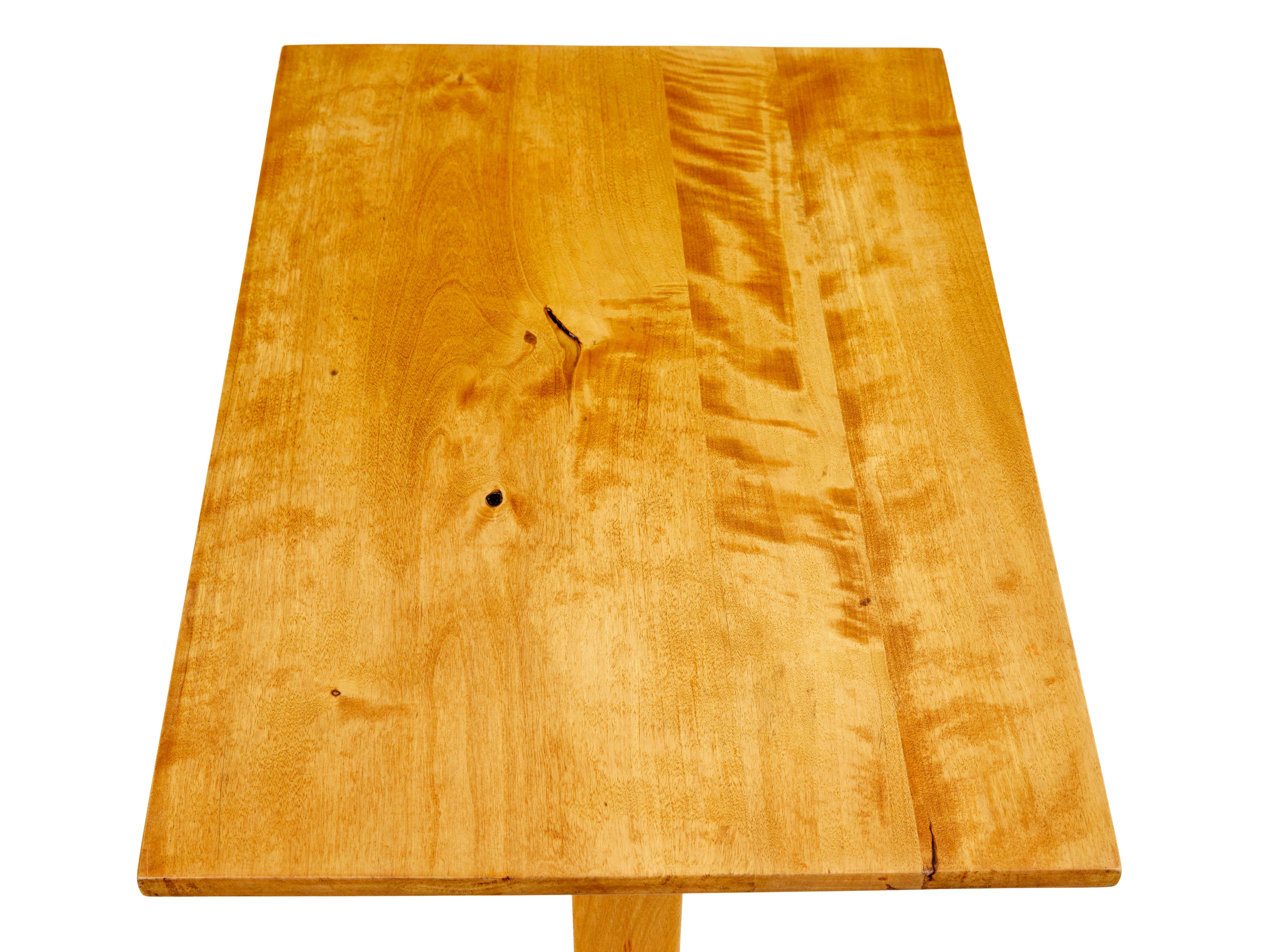 Birch Pair of early 20th century Swedish birch side tables For Sale