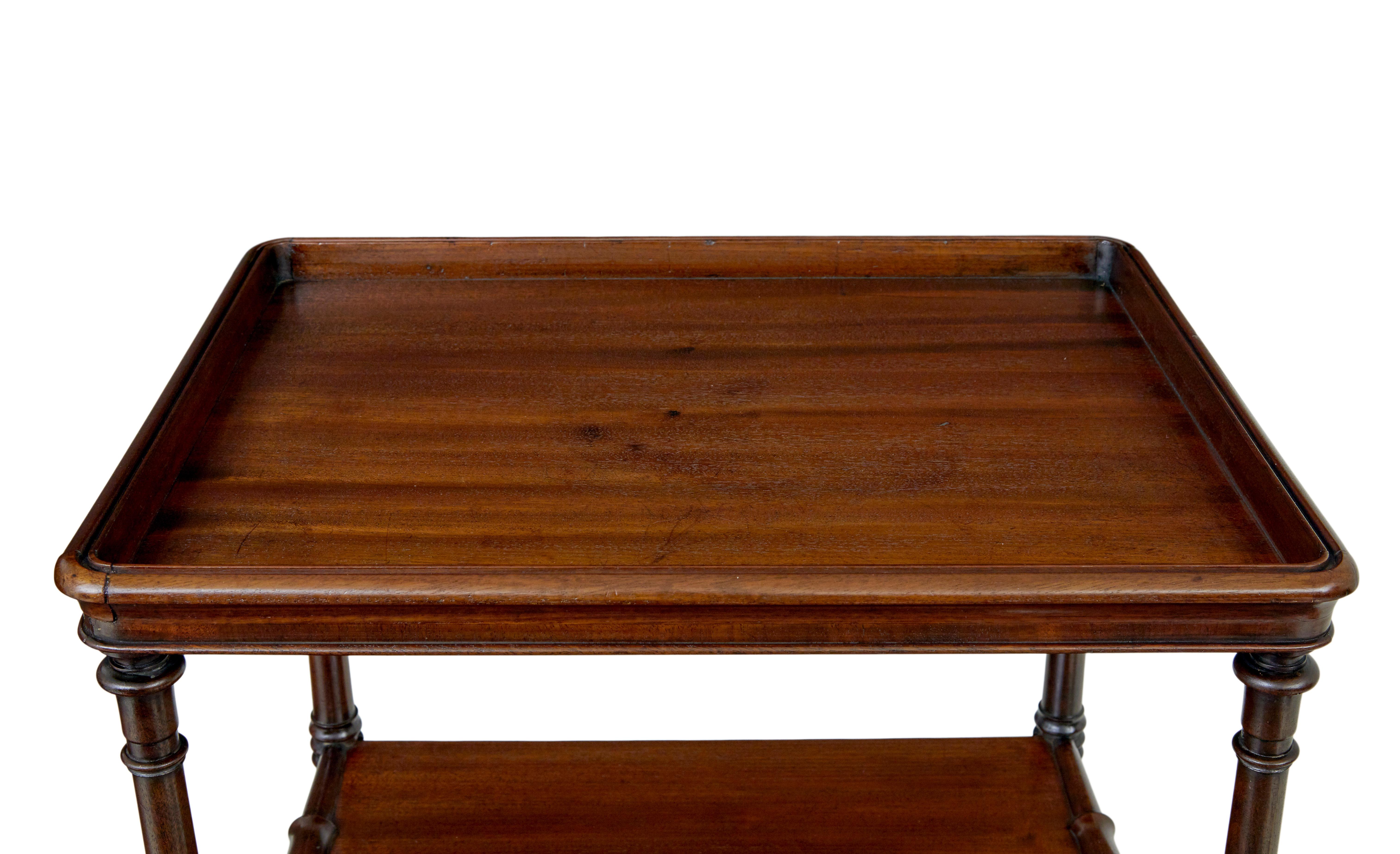 19th Century Mid 19th century 4 tier mahogany what not For Sale