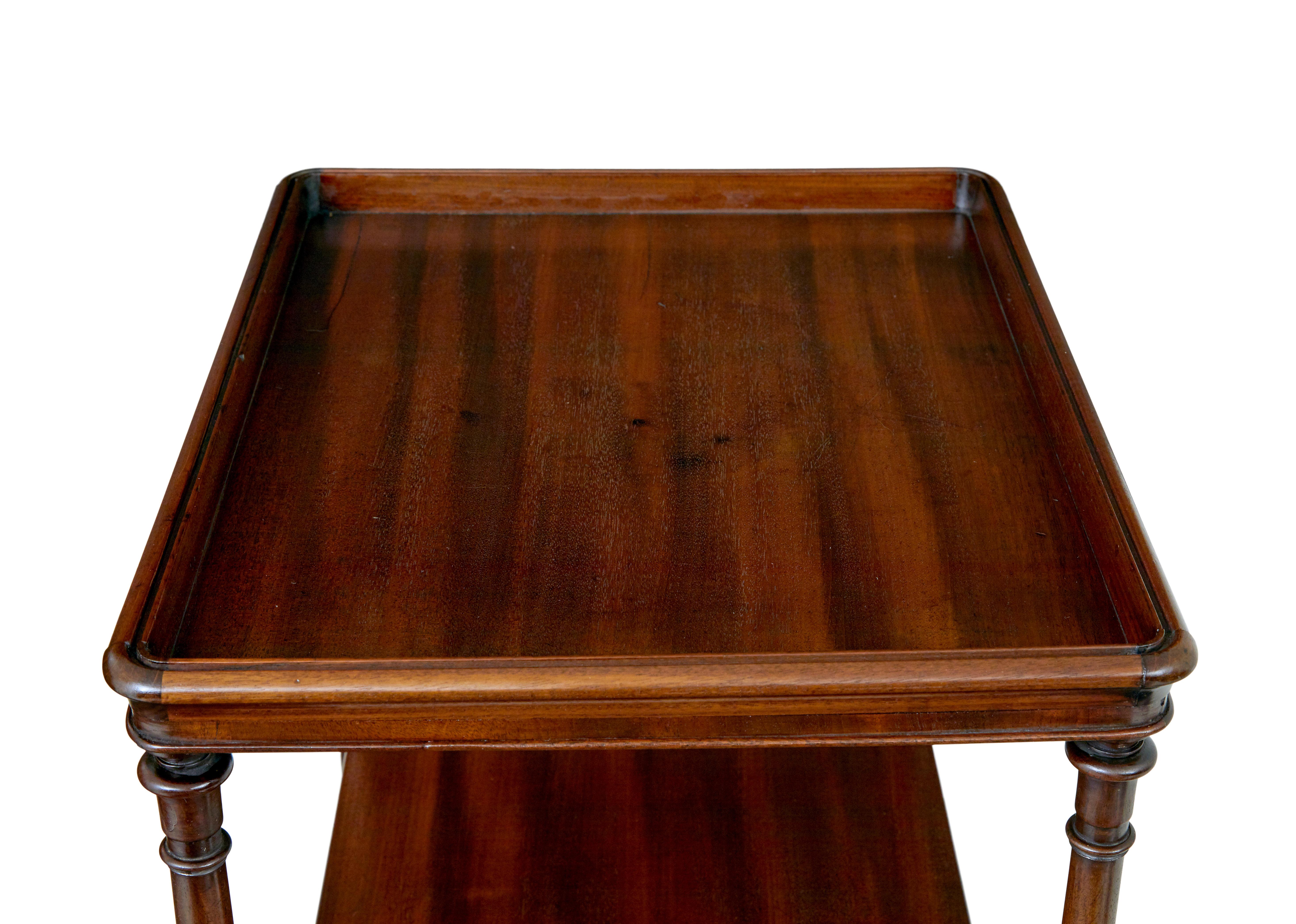 Mahogany Mid 19th century 4 tier mahogany what not For Sale