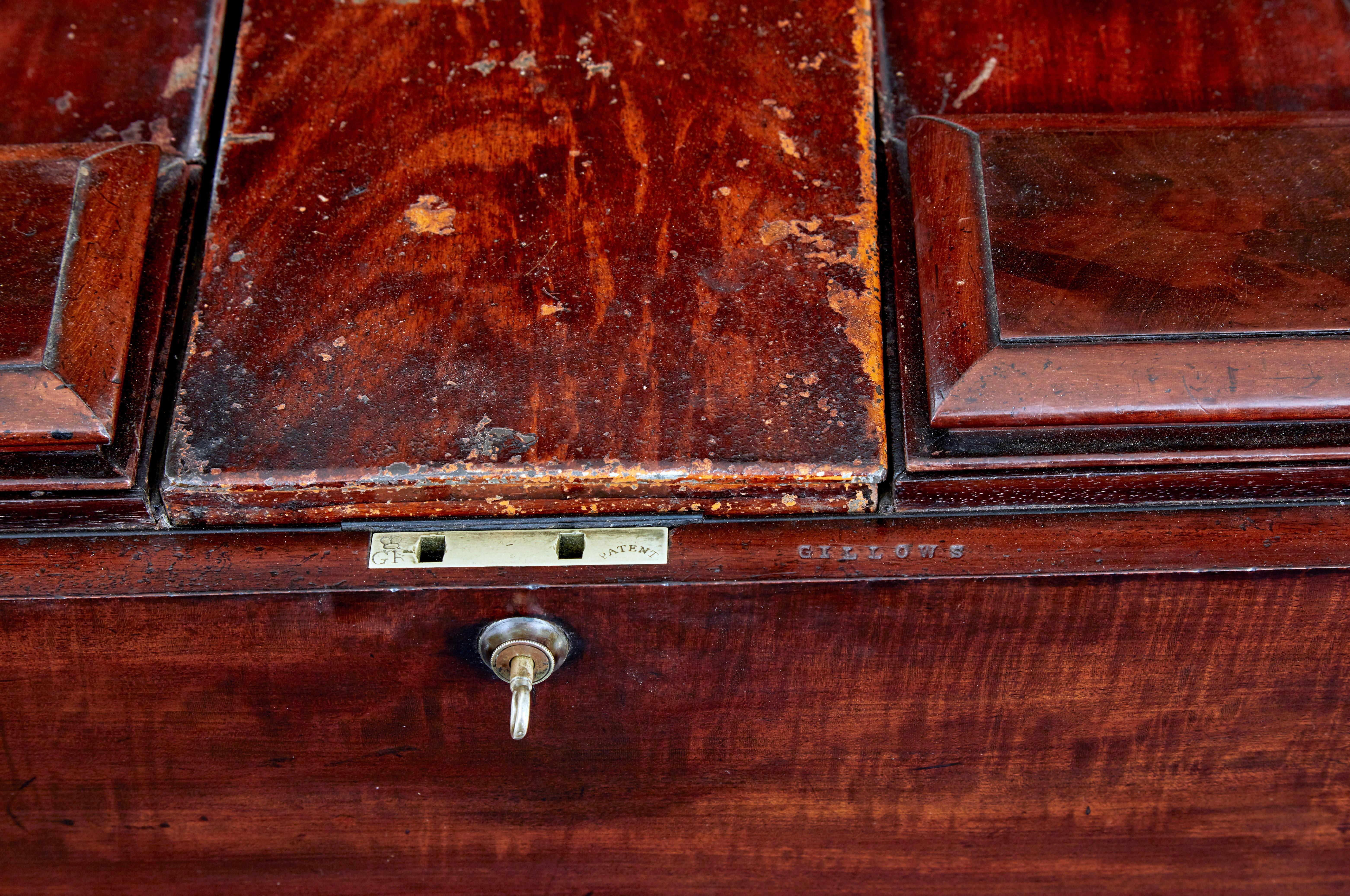 19th Century carved mahogany teapoy stamped Gillows For Sale 1