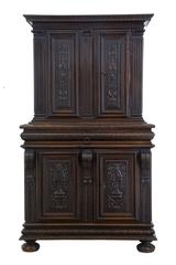 19th Century Impressive French Carved Walnut Cabinet