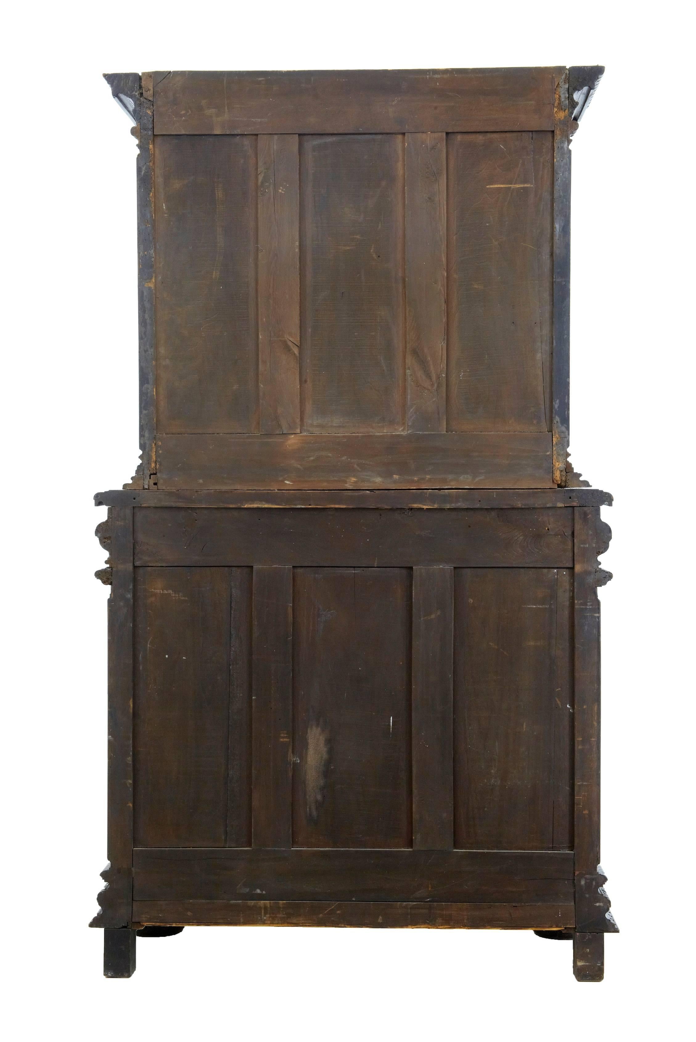 19th Century Impressive French Carved Walnut Cabinet 1