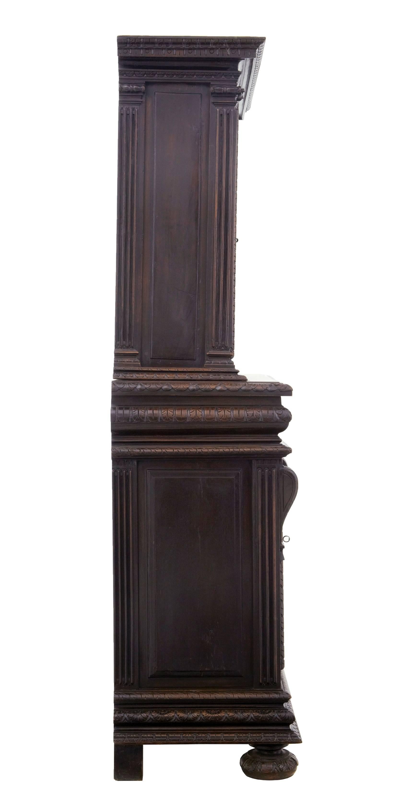 19th Century Impressive French Carved Walnut Cabinet 2