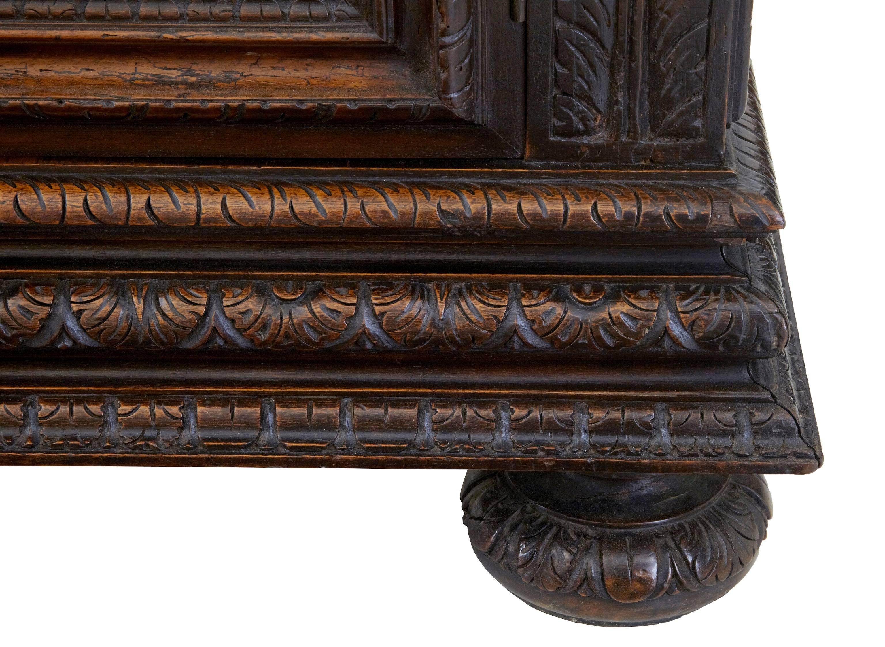 19th Century Impressive French Carved Walnut Cabinet 6