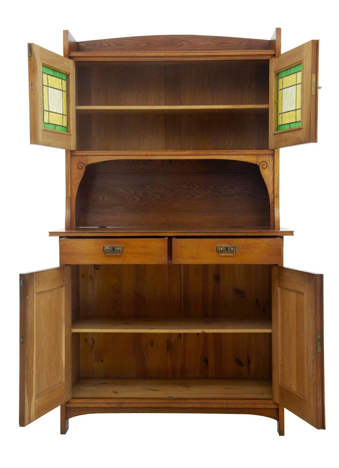 Late 19th Century Oak Arts and Crafts Cupboard For Sale at 1stdibs