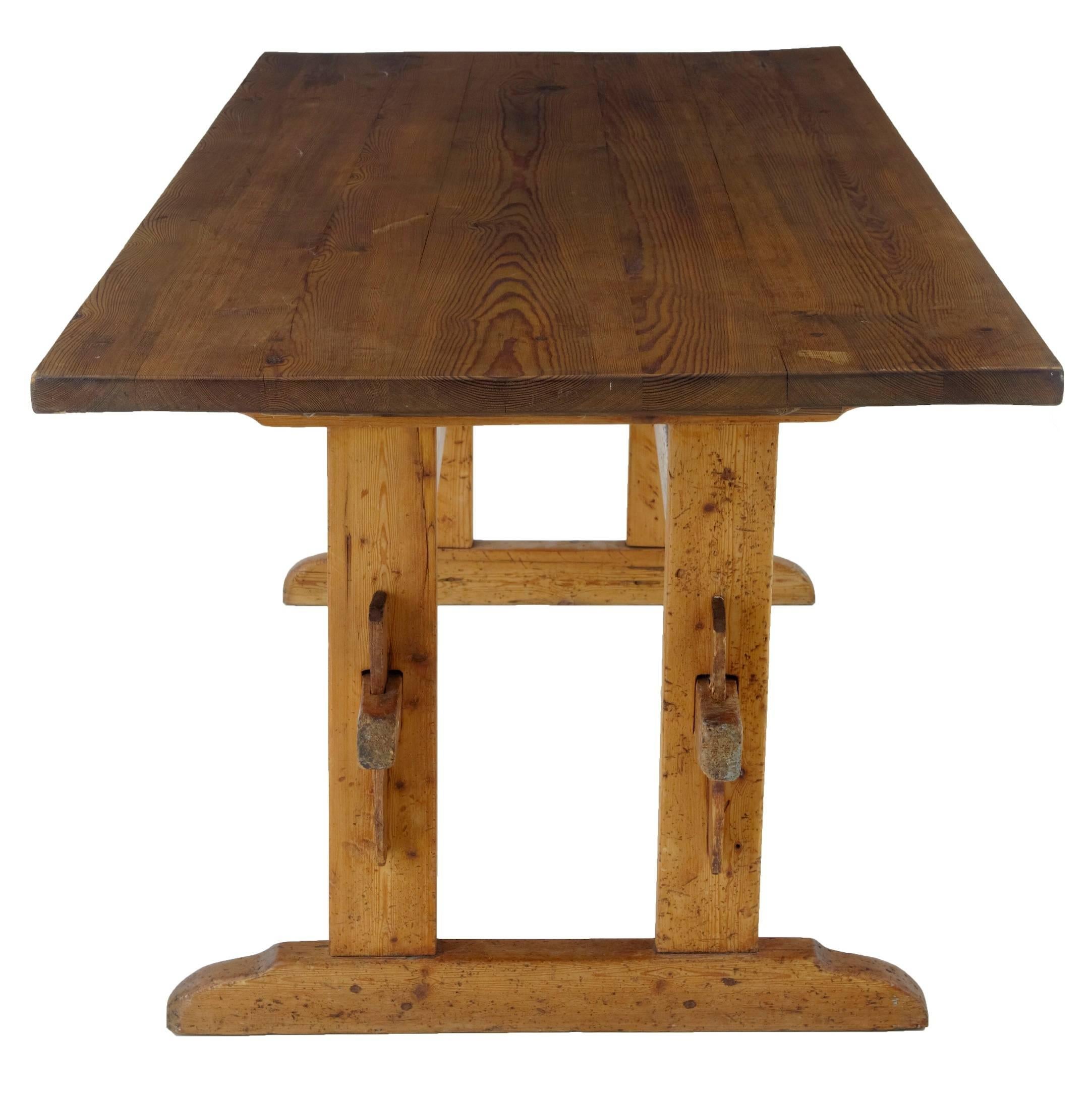 Rustic 19th Century Swedish Pine Refectory Table