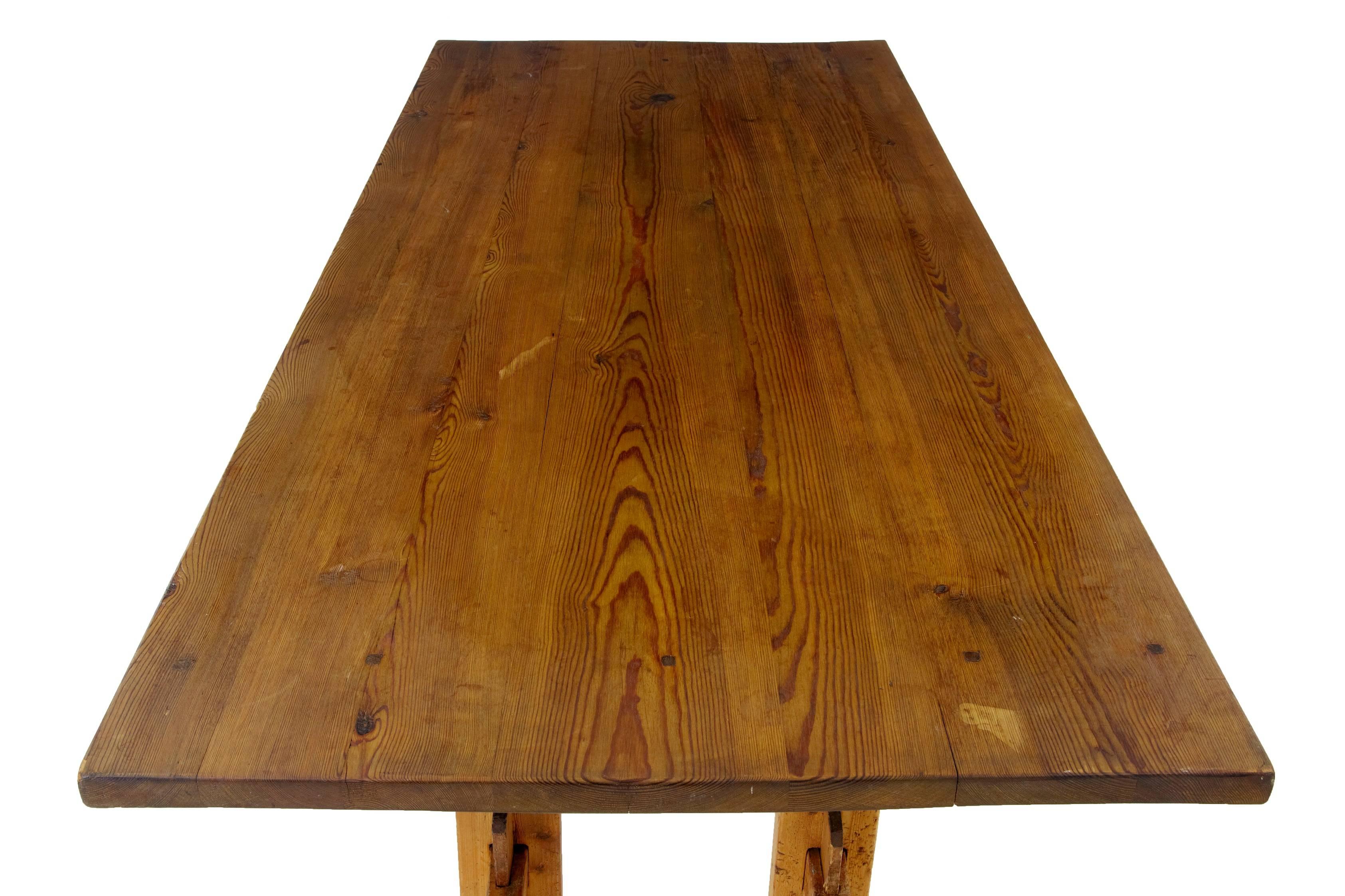 European 19th Century Swedish Pine Refectory Table