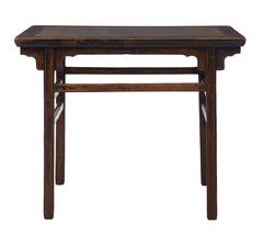 19th Century Chinese Lacquered Inset Marble Alter Table