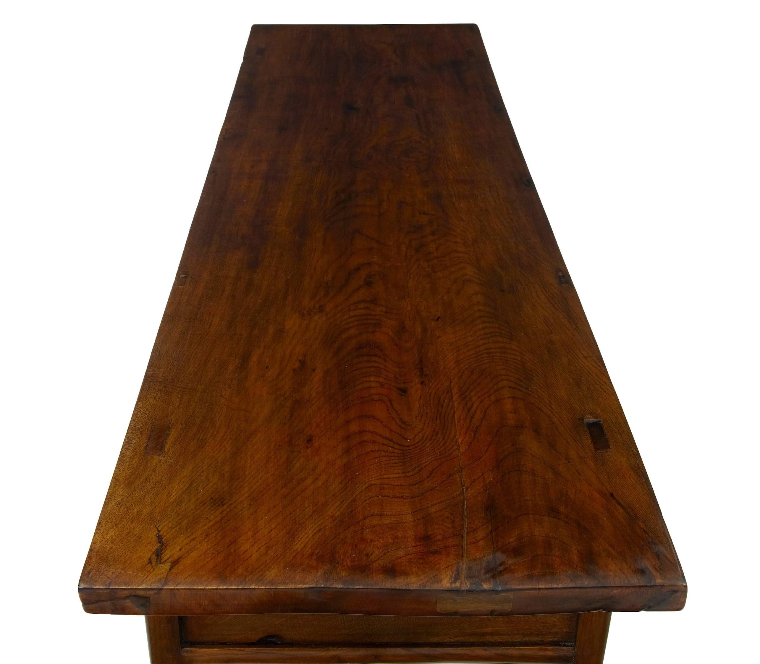 Elm 19th Century Chinese Lacquered Sideboard Table
