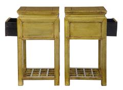 Pair of 19th Century Chinese Lacquered Cabinets Side Tables