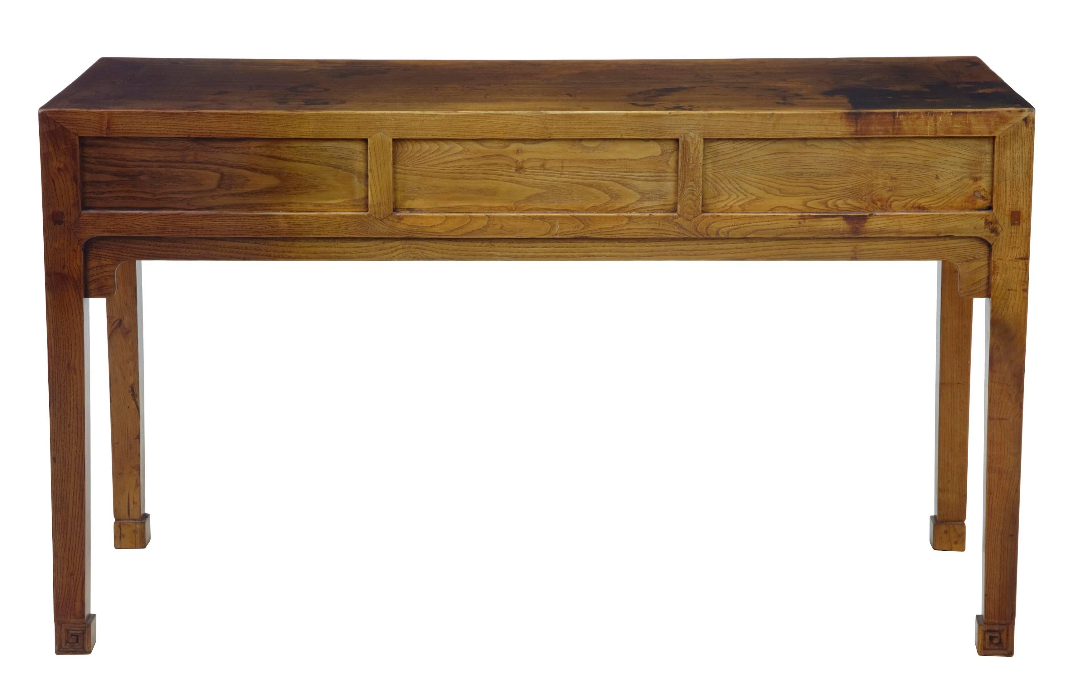 Chinese Export Early 20th Century Elm Chinese Console Table Sideboard