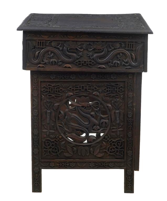 19th Century Chinese Hardwood Folding Traveling Desk Table