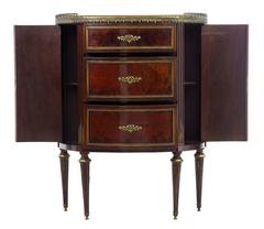 Late 19th Century Mahogany Marble-Top Demilune Cabinet