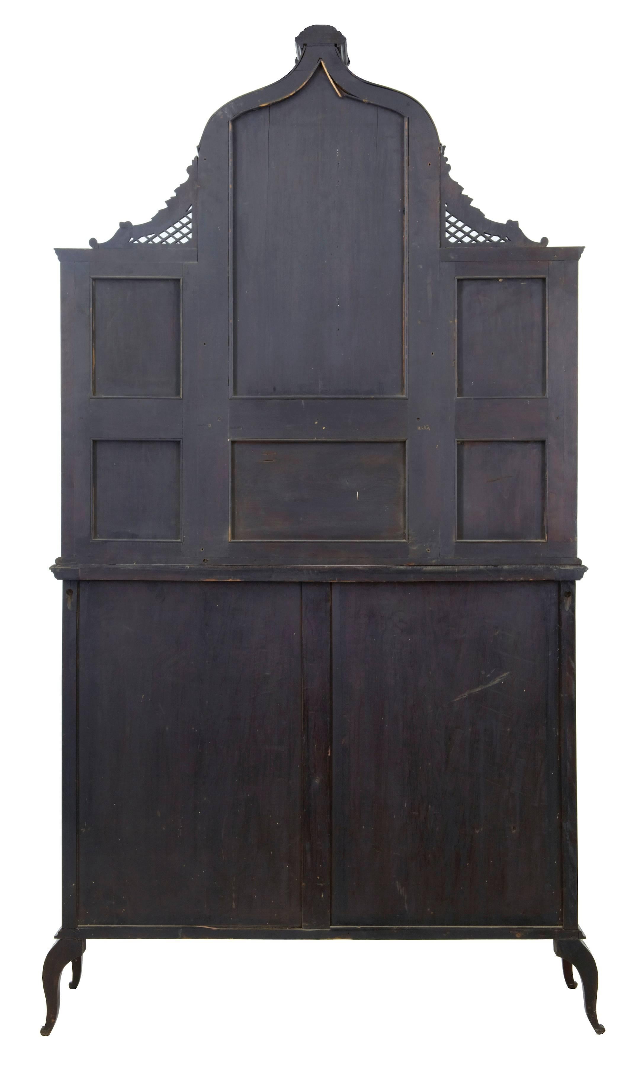 Asian Early 20th Century Edwardian Chinese Chippendale Mahogany Cabinet