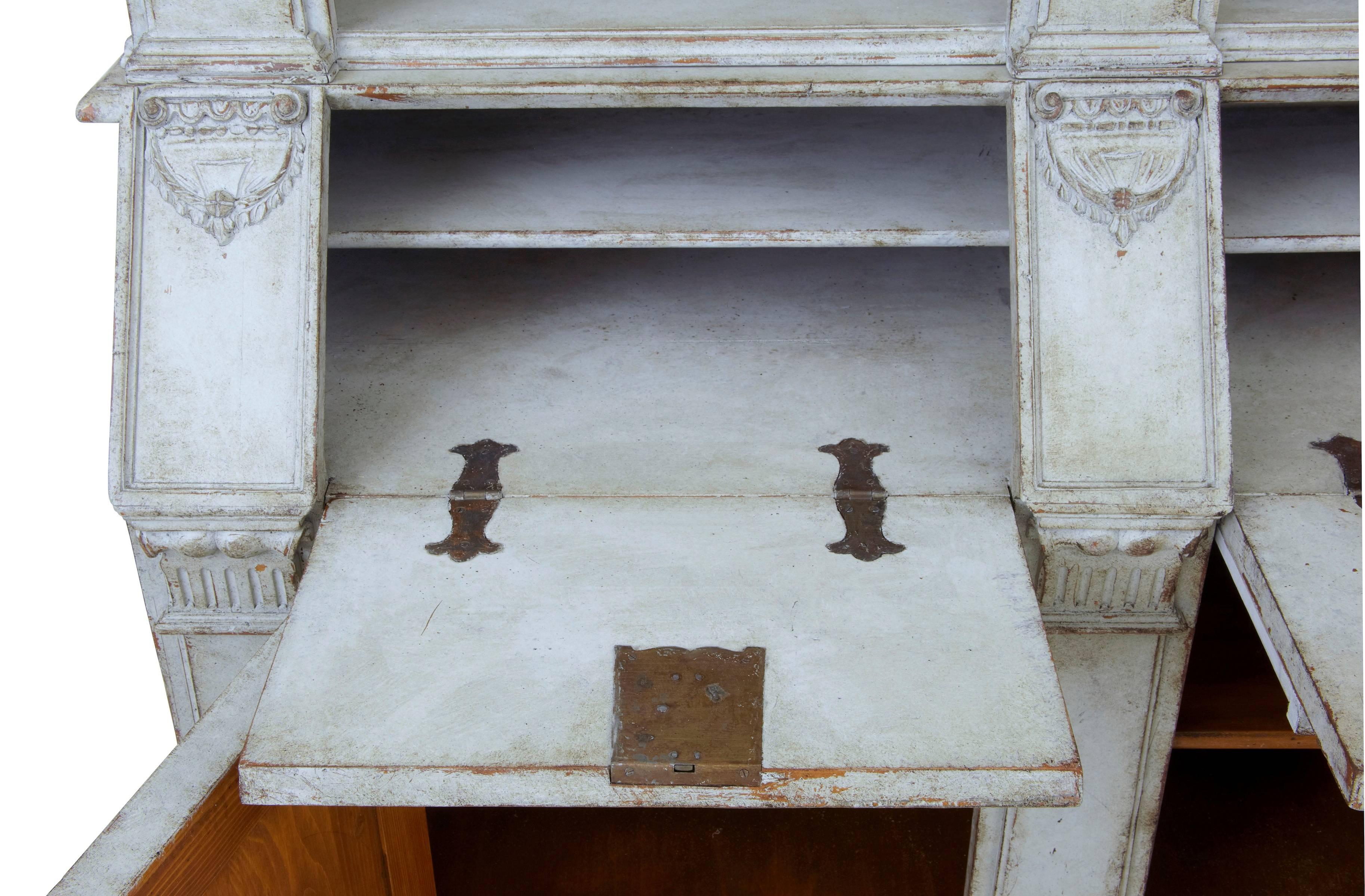 European 20th Century Italian Renaissance Revival Painted Bureau Bookcase