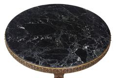 1920s Carved Oak Marble-Top Coffee Center Table