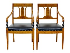 Ein Paar skandinavische Sessel aus Birkenholz im Art-déco-Stil