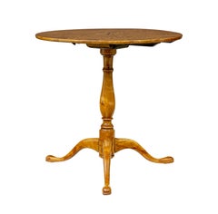 Swedish mid 19th century inlaid burr birch occasional table