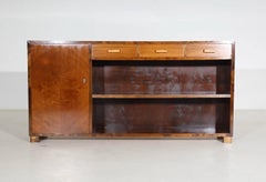 Mid century Swedish birch and elm low open bookcase
