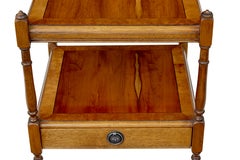 Pair of mid century yew wood side tables