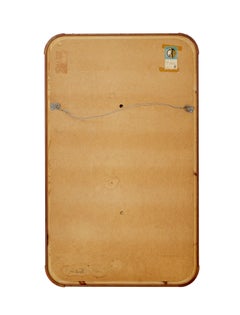 Swedish mid century shaped and etched mirror by glas & tra