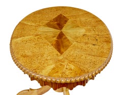 19th century Swedish oval burr birch occasional table