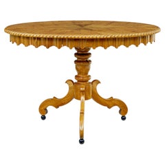 19th century Swedish oval burr birch occasional table