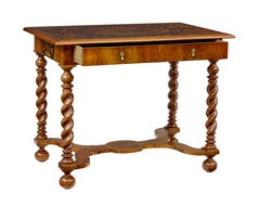 19th century Baroque revival hand carved walnut marquetry table