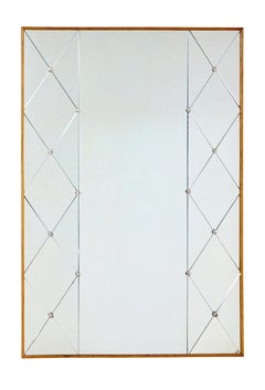 Mid century Swedish harlequin wall mirror stamped AA.Kval