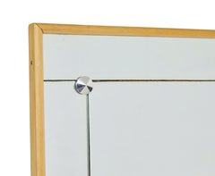 Mid century Swedish mirror with segmented border and beech frame