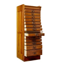 Early 20th century solid oak filing chest of drawers