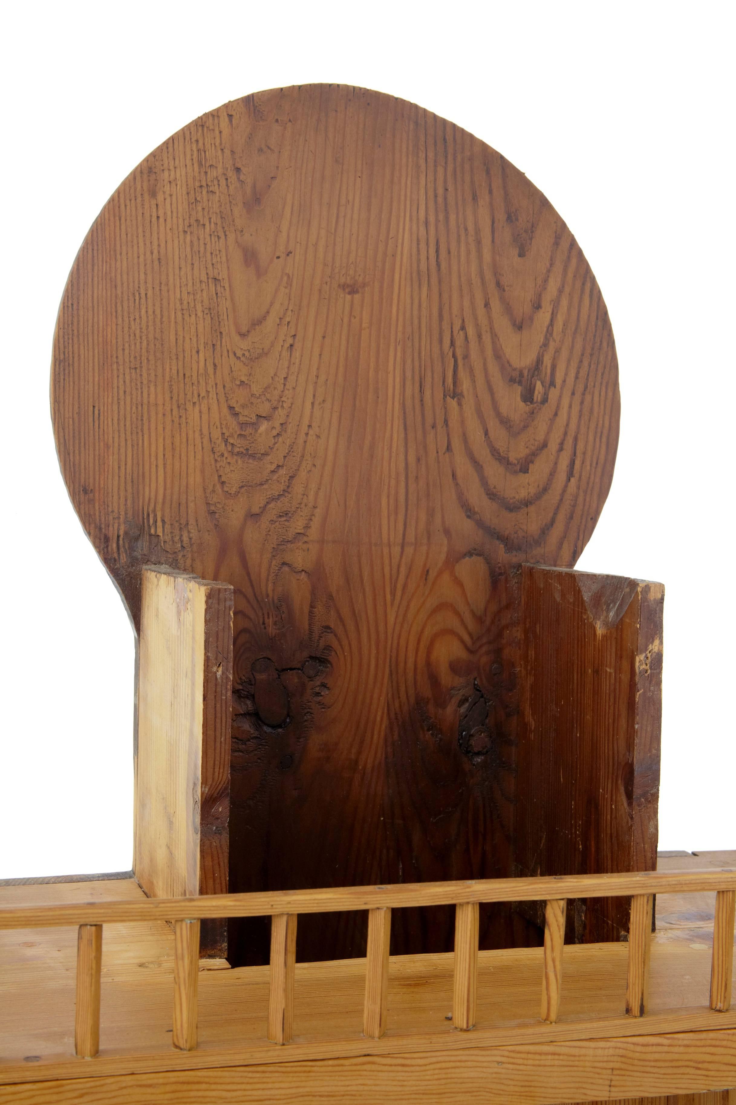 Woodwork Rare Rustic Swedish Pine Clock Cupboard