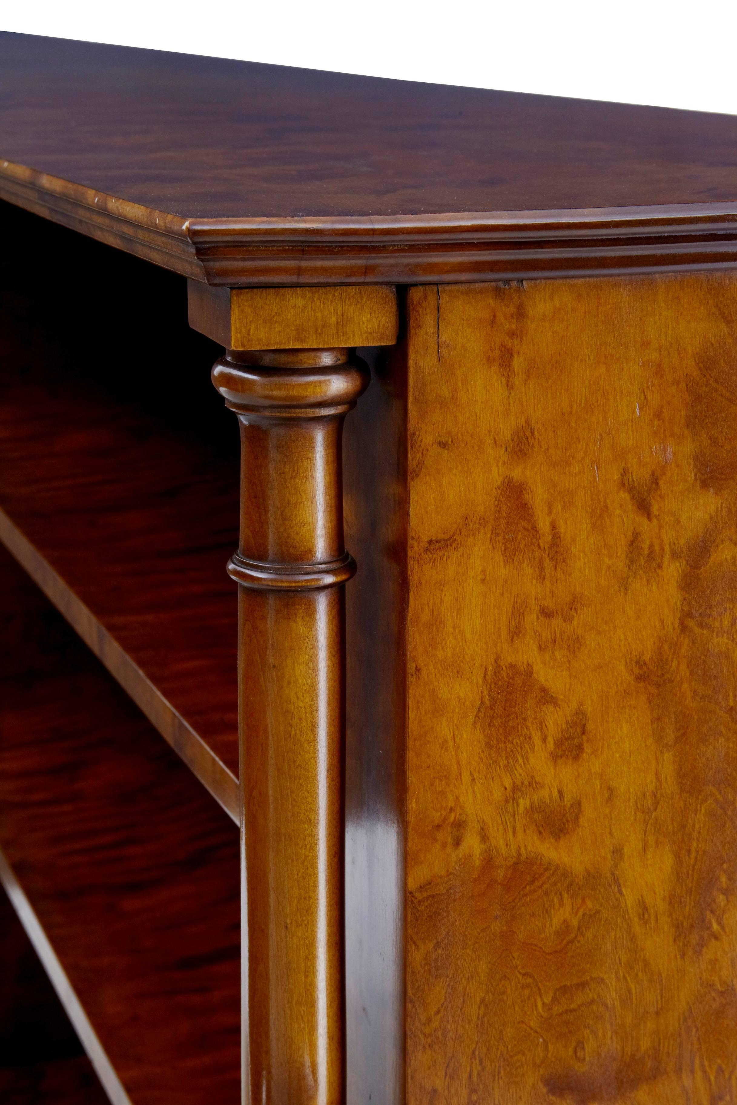 Woodwork Large Late 19th Century Birch Open Bookcase