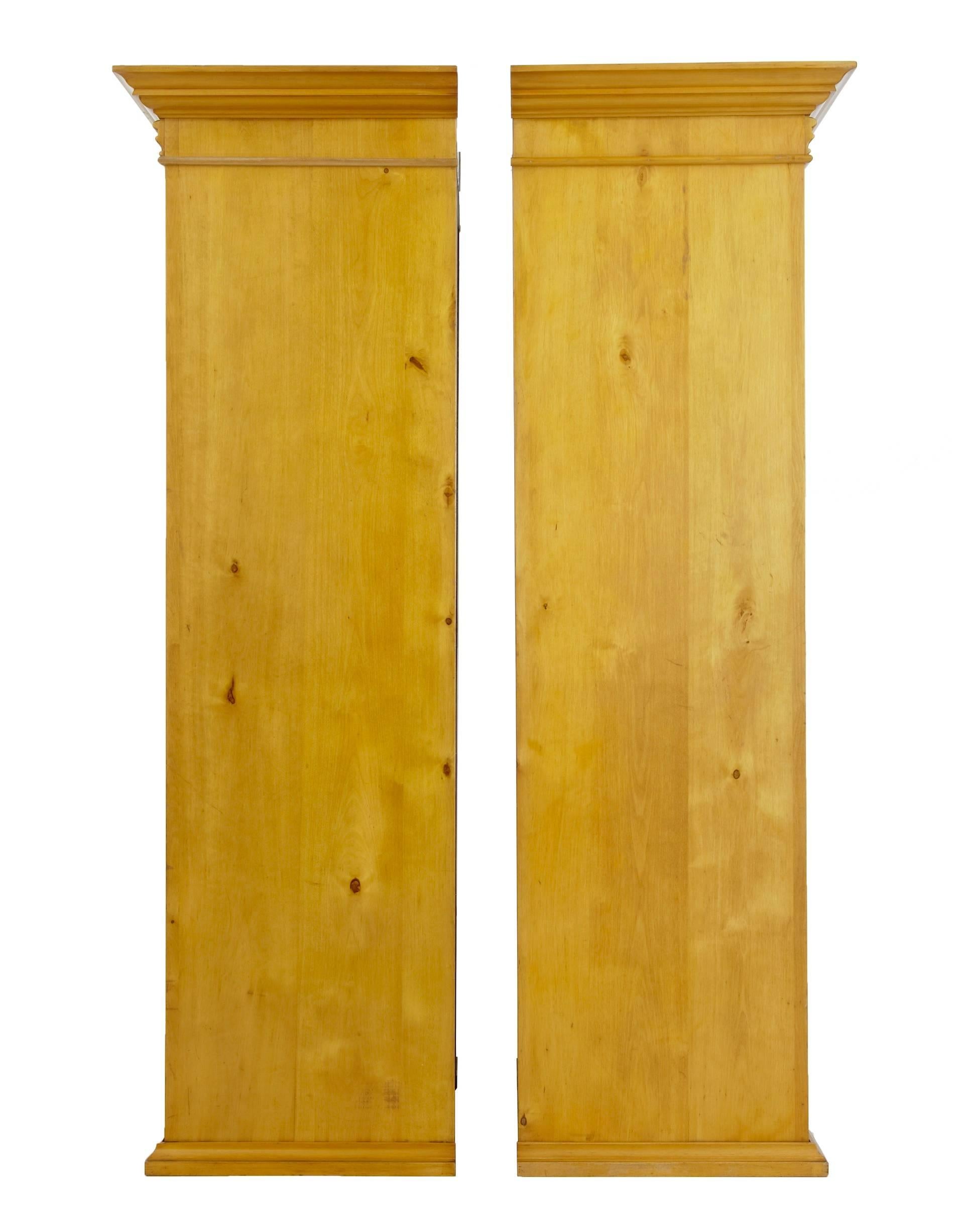 Pair of Early 20th Century Birch Glazed Cupboards (Edwardian)