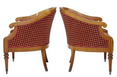 Pair of 1920s Fruitwood Tub Armchairs