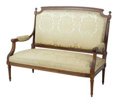 Fine 19th Century Carved Walnut French Five-Piece Salon Suite