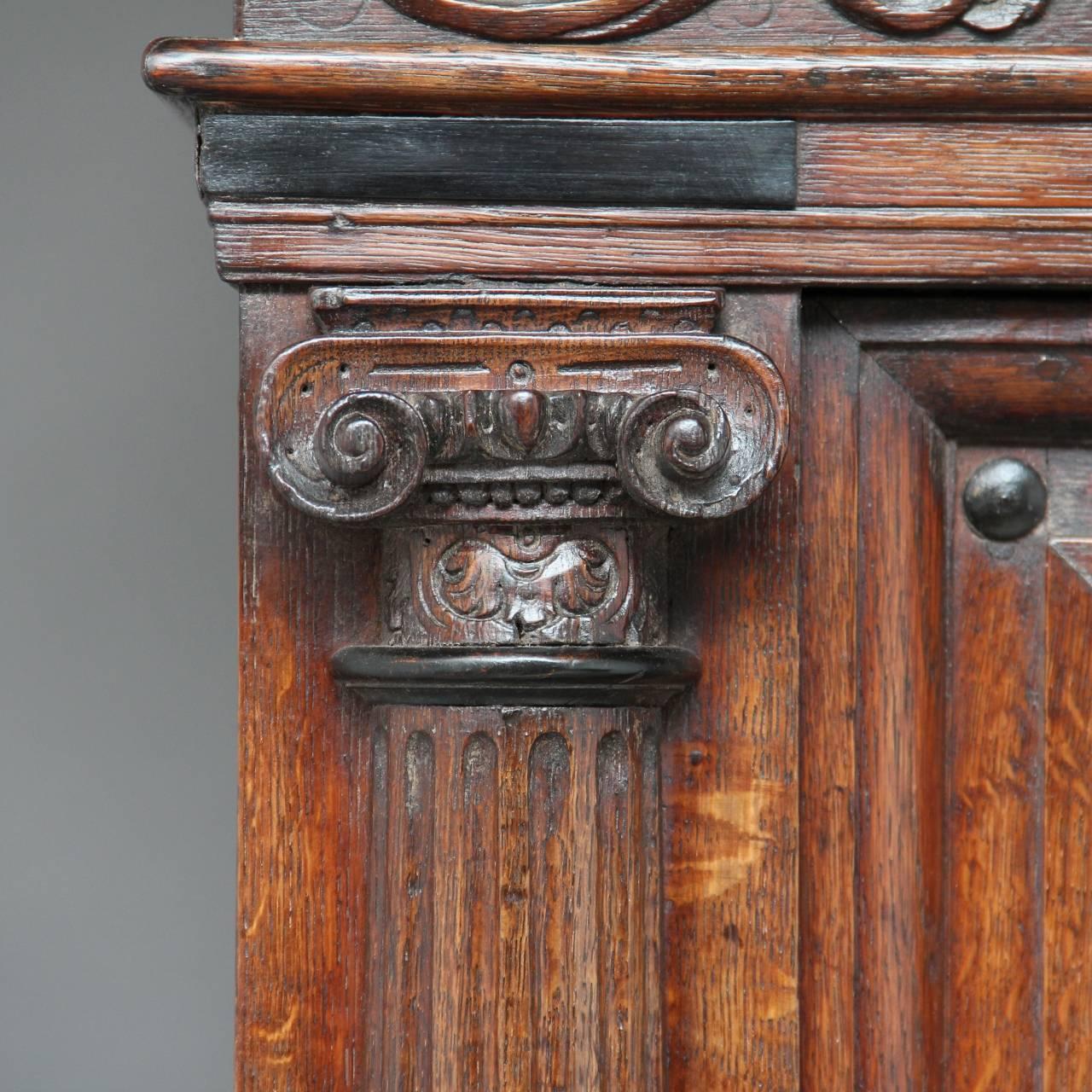 18th Century Carved Flemish Oak Cupboard 4