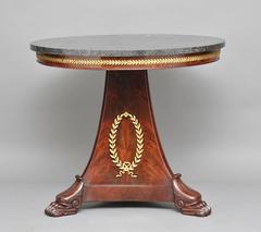 19th Century French Empire Mahogany Gueridon Center Table
