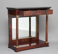 19th Century French Empire Mirrored Mahogany Console Table