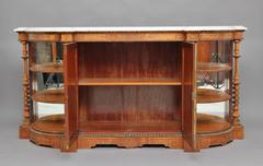 Exhibition Quality 19th Century Satinwood Marble-Top Credenza