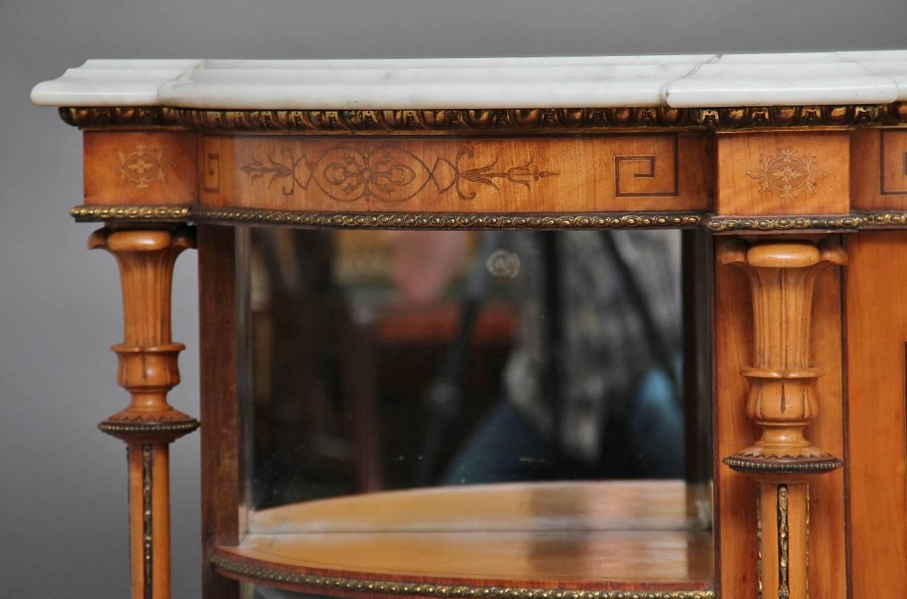 Exhibition Quality 19th Century Satinwood Marble-Top Credenza 4