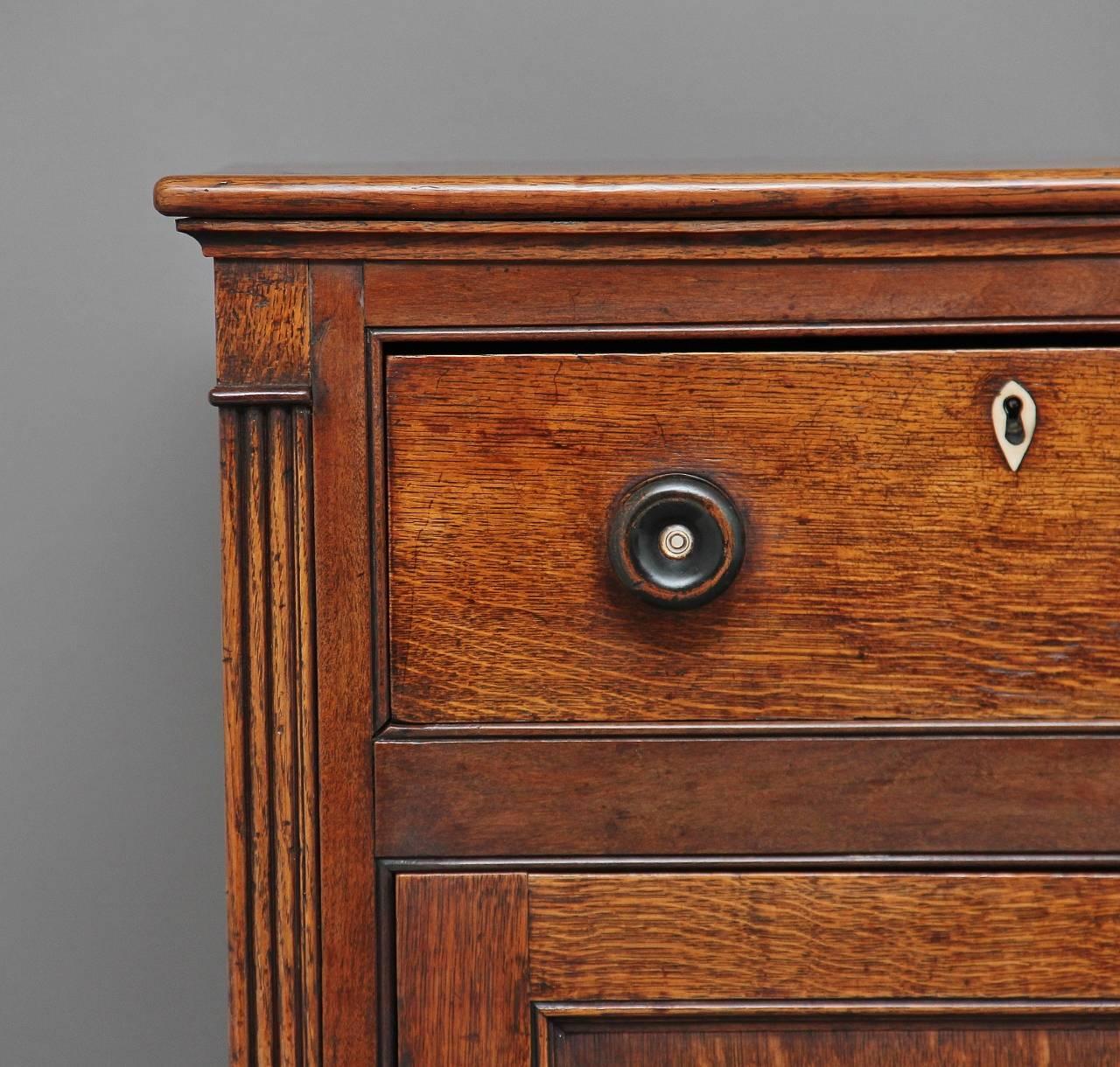 European Early 19th Century Oak Dresser Base Sideboard