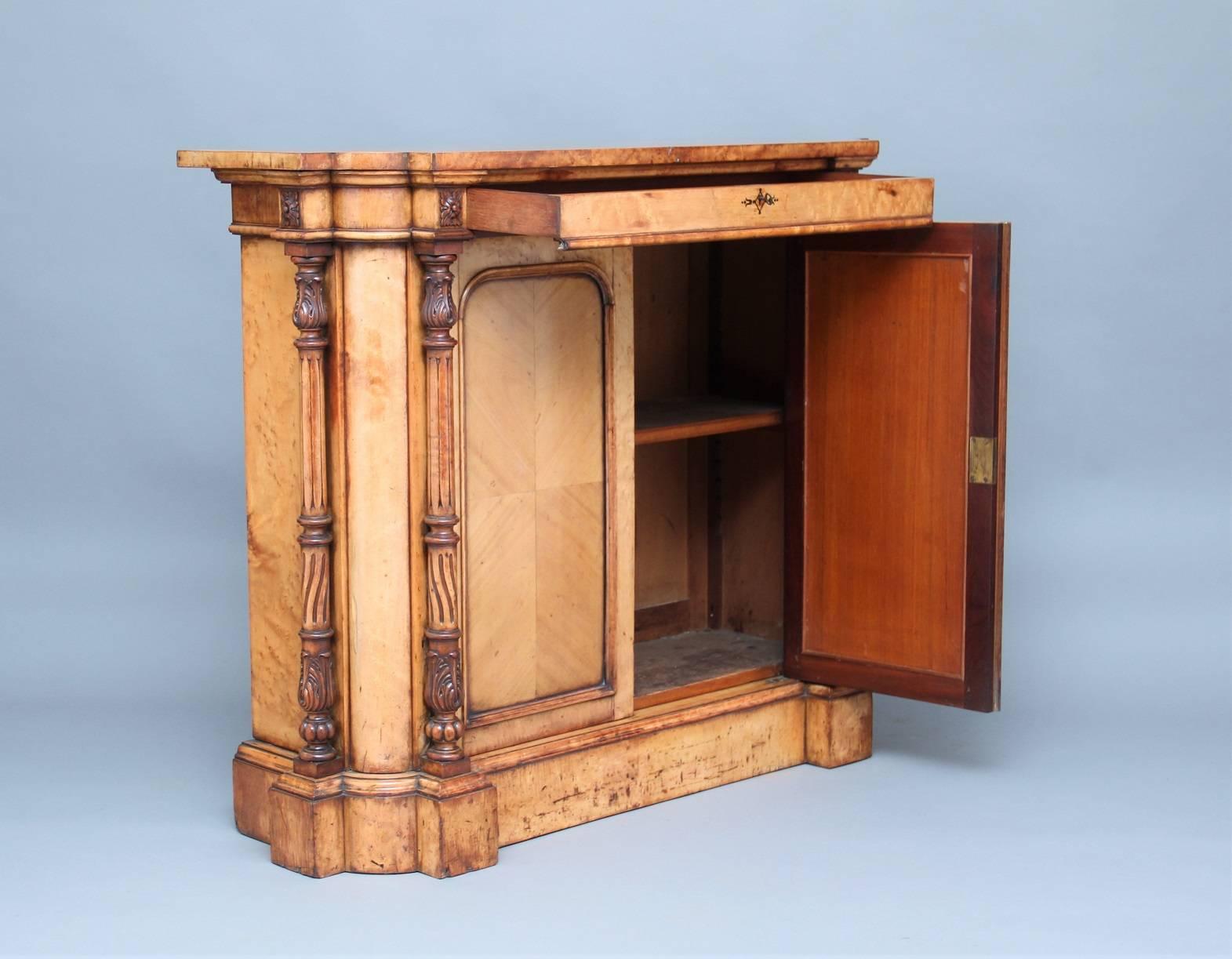 Woodwork Unusual Early Victorian Bird's-Eye Maple Cabinet