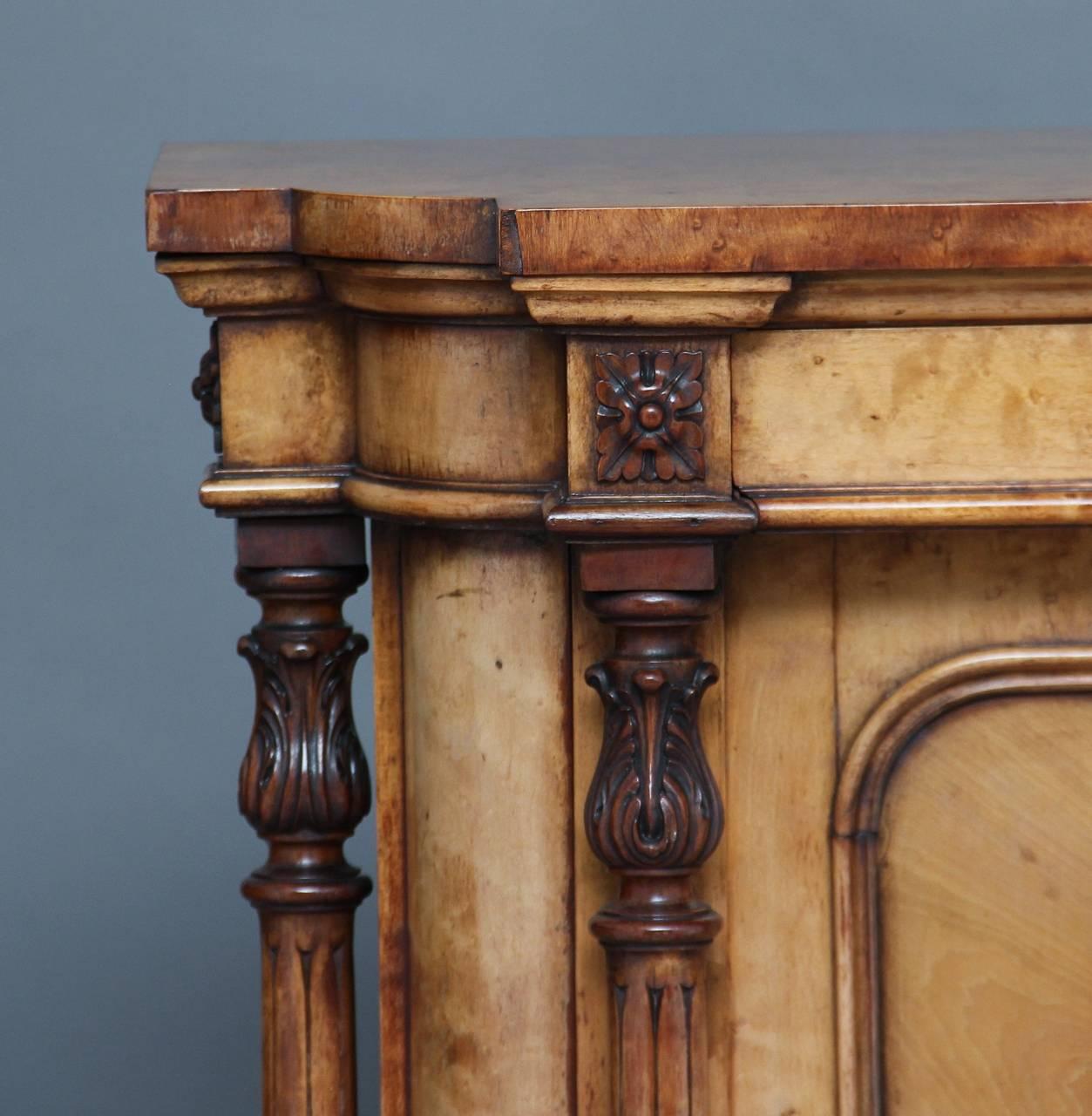 Unusual Early Victorian Bird's-Eye Maple Cabinet In Good Condition In Debenham, Suffolk
