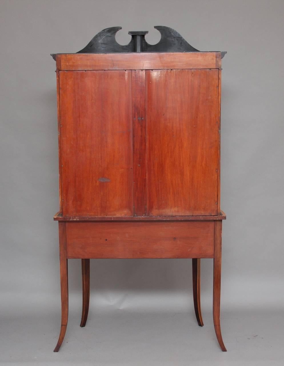 19th Century Sheraton Revival Inlaid Rosewood Display Cabinet 1