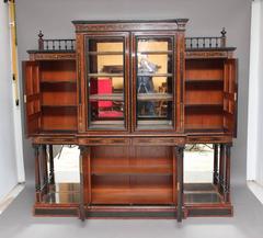 Stunning 19th Century Aesthetic Movement Yew Display Cabinet
